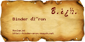 Binder Áron névjegykártya